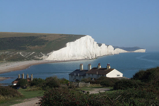 View of Coastguard cottages, Cuckmere Haven