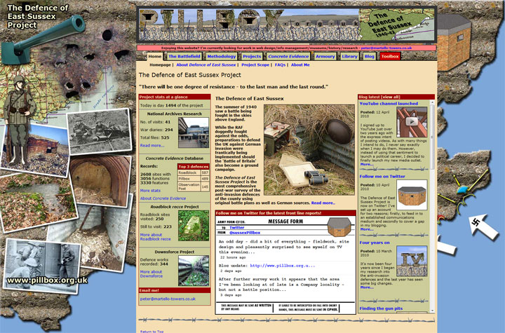 Experimental website background