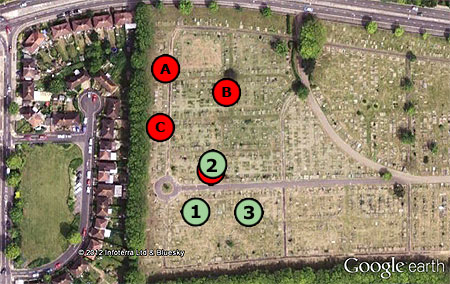 Bomb craters (9) - another cemetery hit